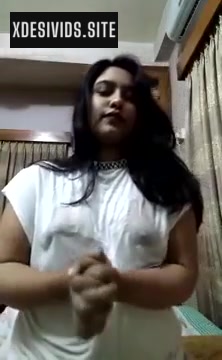Girl Stripping and Pressing Her Boobs