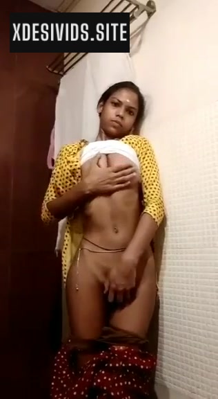 Naked Girl Touching Her Body Passionately